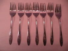 Set Of 7 Rogers Oneida Stainless SPRING VALLEY Salad Dessert Forks 6.25 In. GB1