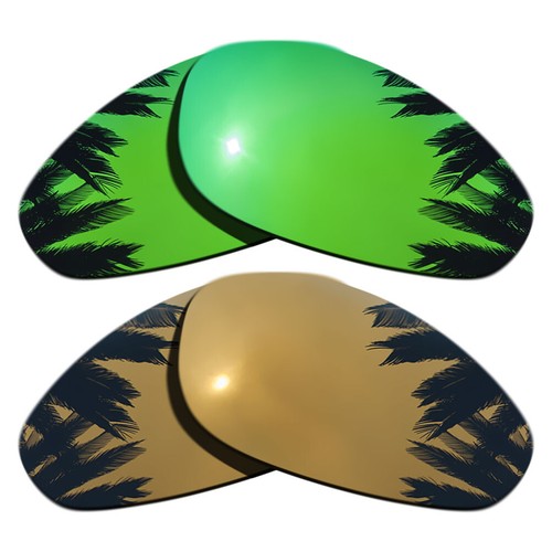 Green&Bronze Gold Replacement Lenses for-Oakley Straight Jacket 1999 Polarized