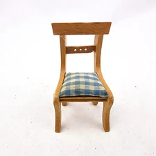 Vintage Dollhouse Miniature Furniture Concord Upholstered Dining Chair FLAW
