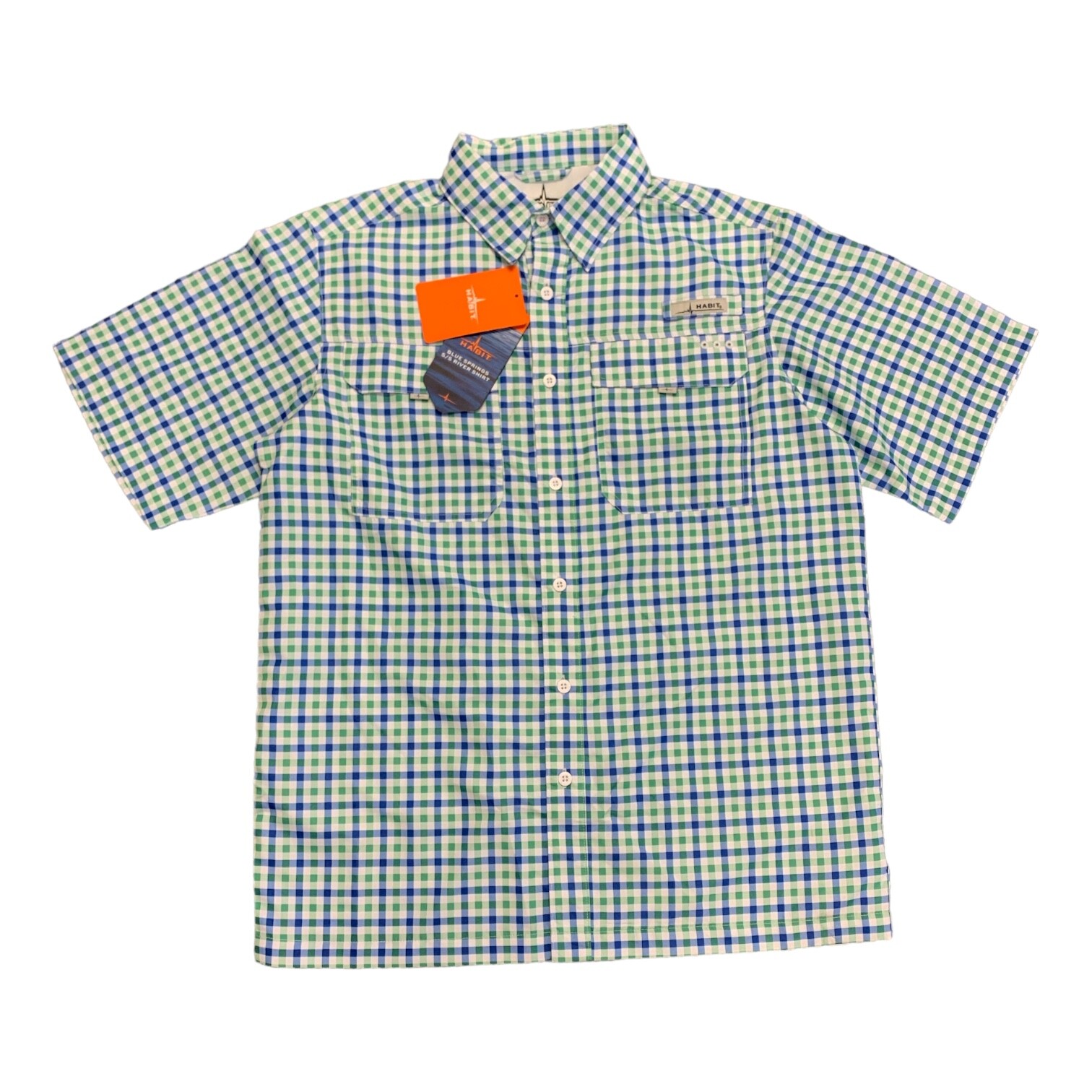 Мужская рубашка Habit с коротким рукавом Blue Springs 40 UPF Quick Dry River TS10479 3790₽