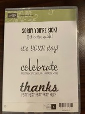 FABULOUS FOUR Stampin' Up Stamp Set Clear Mount Rubber