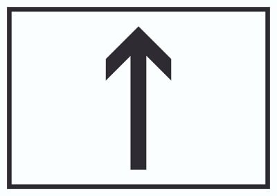 Richtungspfeil hoch Schild waagerecht schwarz weiss Pfeil