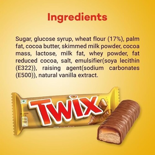 Twix Caramel Cookie Chocolate Bar Loaded with Soft Nougat - 50g - Pack of 6 - Picture 4 of 6