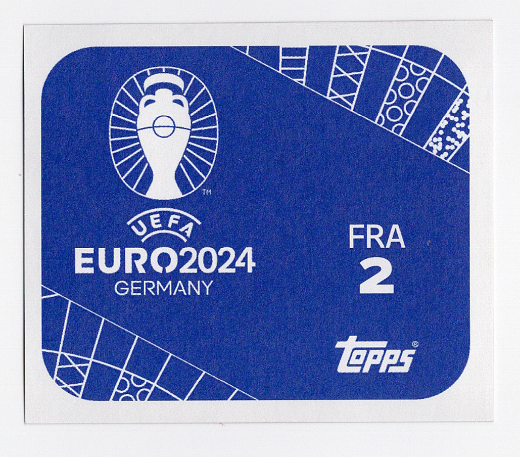 Topps EURO 2024 Purple Parallel Sticker FRA 2 Zinedine Zidane