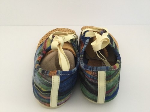 Unisex OTZ Shoes Natural Leather Cork Blue Fabric EU 40 US Size M7 W10 - Picture 3 of 9