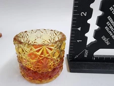 Daisy and Button Open Salt Amber Glass Vintage 2 1/2"