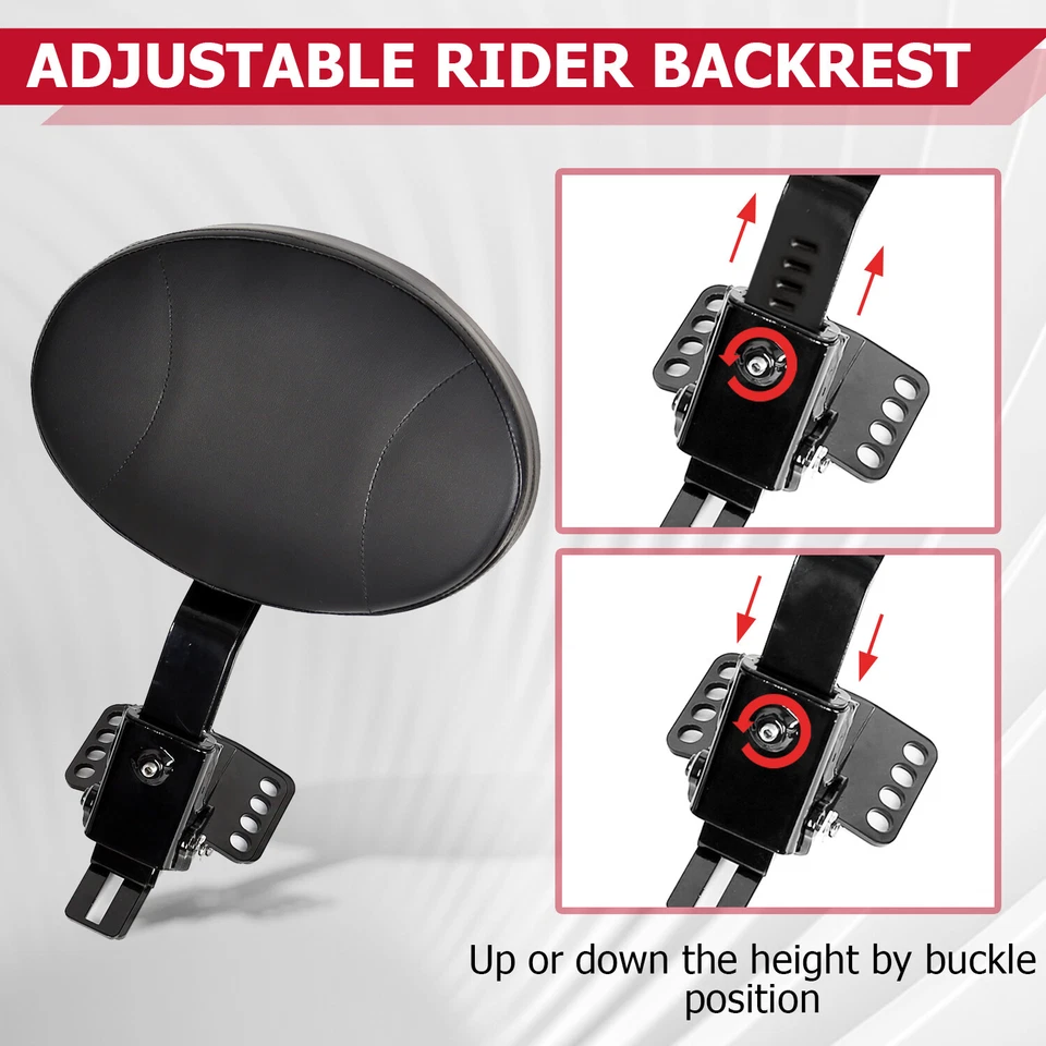 Plug-In Driver Rider Backrest For Harley Touring Road King Street Glide 1997-24 - Image 4 of 4