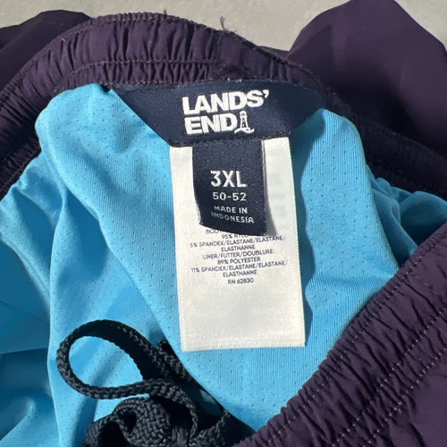 Lands End Swim Trunks Mens 3XLT Purple Lined Drawstring Simple Retro Norm 5" - Picture 6 of 8
