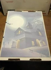 25 Sheets Computer Stationary   Halloween Haunted House  8-1/2 x 11