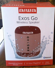 Aiwa Exos Go Wireless Portable Bluetooth Speaker Burgundy