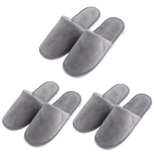 1-10Pairs Disposable Slippers Fleece Closed Toe Spa Non-Slip Hotel Travel Guest  