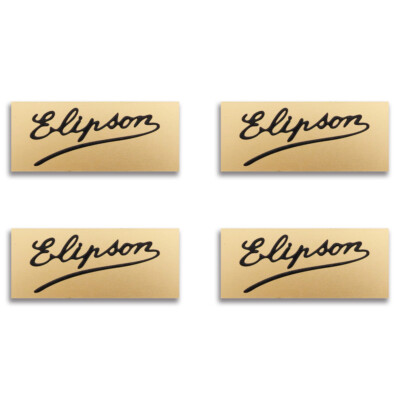Elipson Speaker Grill Logo Badge Satin Gold 75mm(2.95'')X31mm(1.22'')
