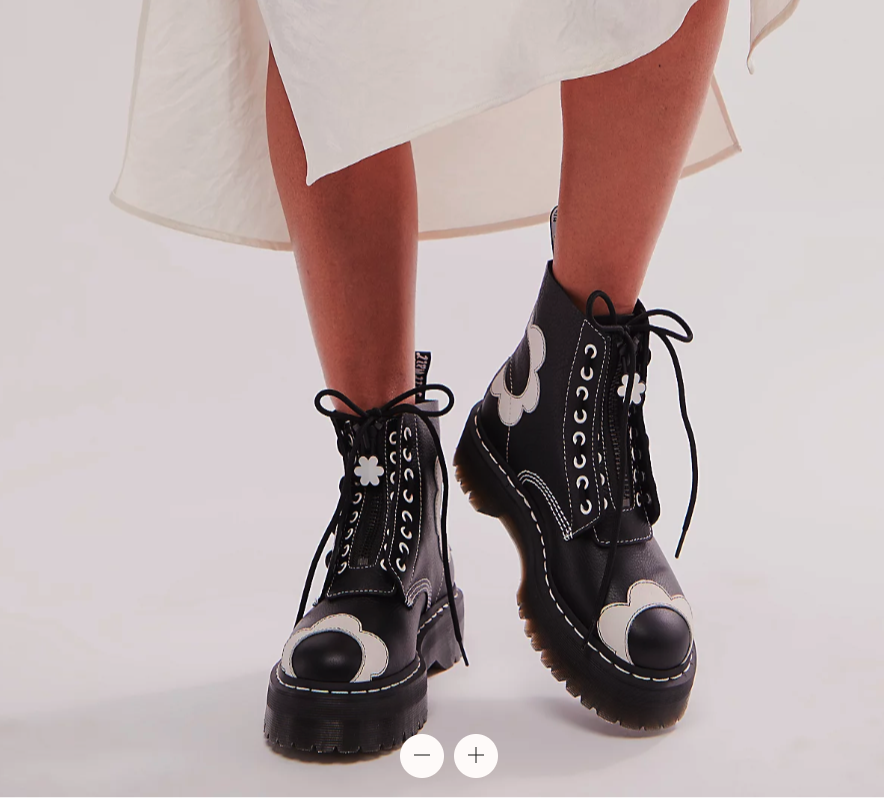 DR. MARTENS SINCLAIR FLOWER PISA LEATHER PLATFORM BOOTS MSRP
