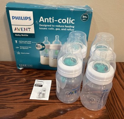 Philips Avent Anti-Colic Baby Bottles 9oz 260ml 1 Month+ Air Free Vent Pack of 4