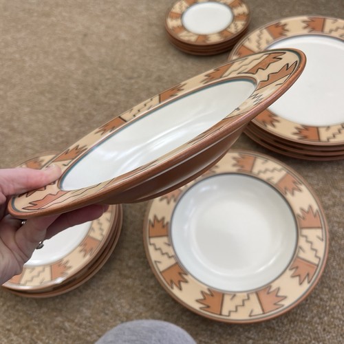 Mikasa Terrastone Laramie Dish Set Of 14 Southwestern Native Plate Bowl Dinner - Picture 12 of 16