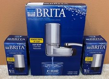 Brita On Tap Faucet Mount Chrome Water Filter System SAFF-100 2 FR-200 Filters