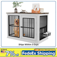 40" Wooden Dog Crate, Liftable Top Escape Proof Heavy Duty End Table for Dogs
