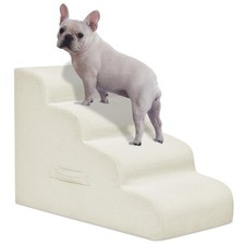 Dog Steps for Small Dogs, 4-Step Dog Ramp and Stairs for High Beds and Sofa, ...