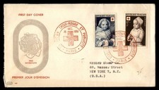 Expo Croix rouge & publ Paris 1951 FDC Pro Juventute Griffe Gare St Lazare to US