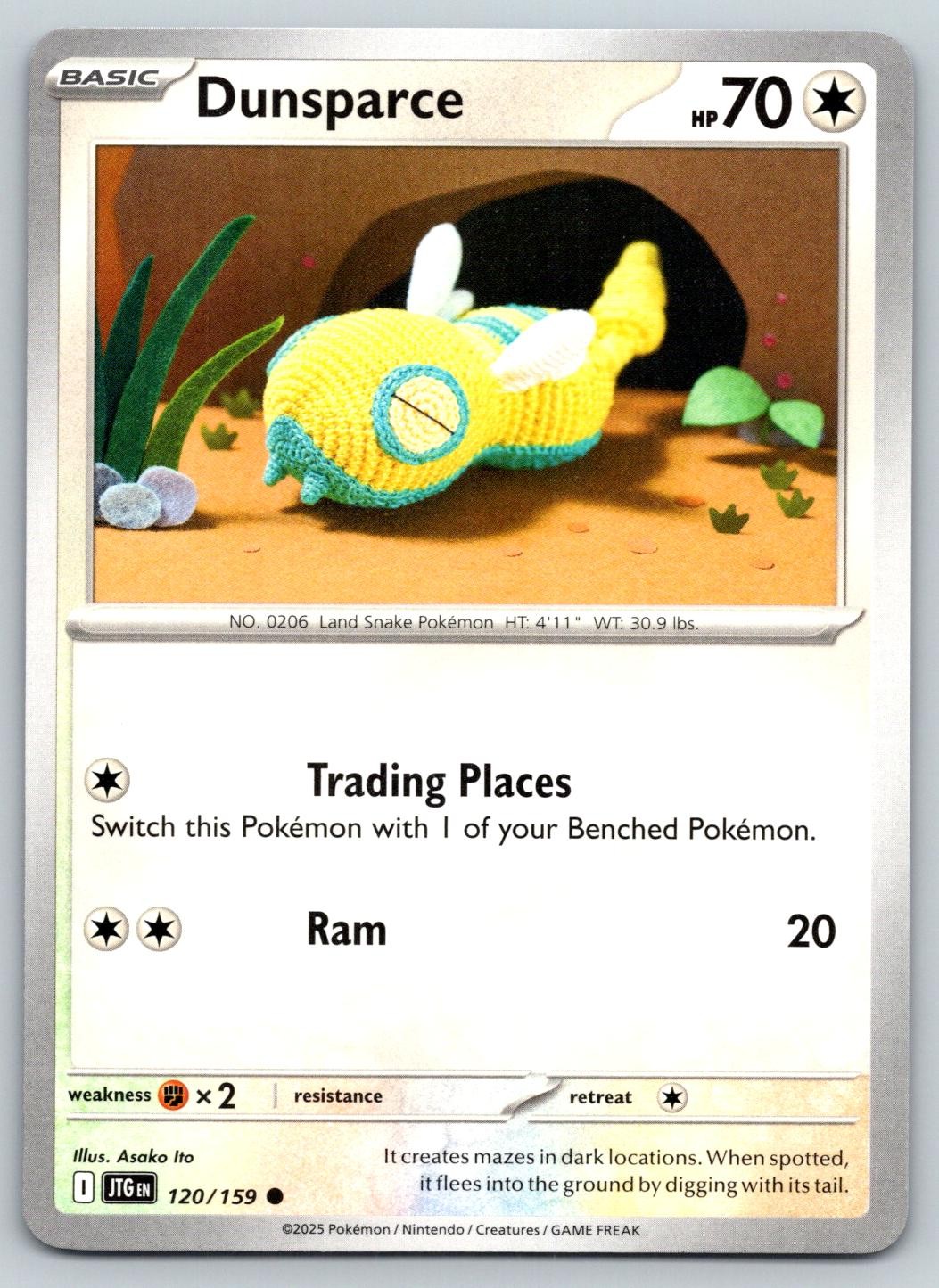 DUNSPARCE 120/159 C JOURNEY TOGETHER POKEMON LP ITO