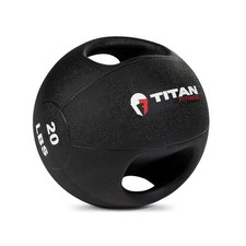 Titan Fitness Dual Grip Medicine Ball, 20 LB Weighted Workout Ball with Handles