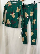 New Carter's Boys Reindeer Pajama set Snug Fit Green Christmas  Many sizes