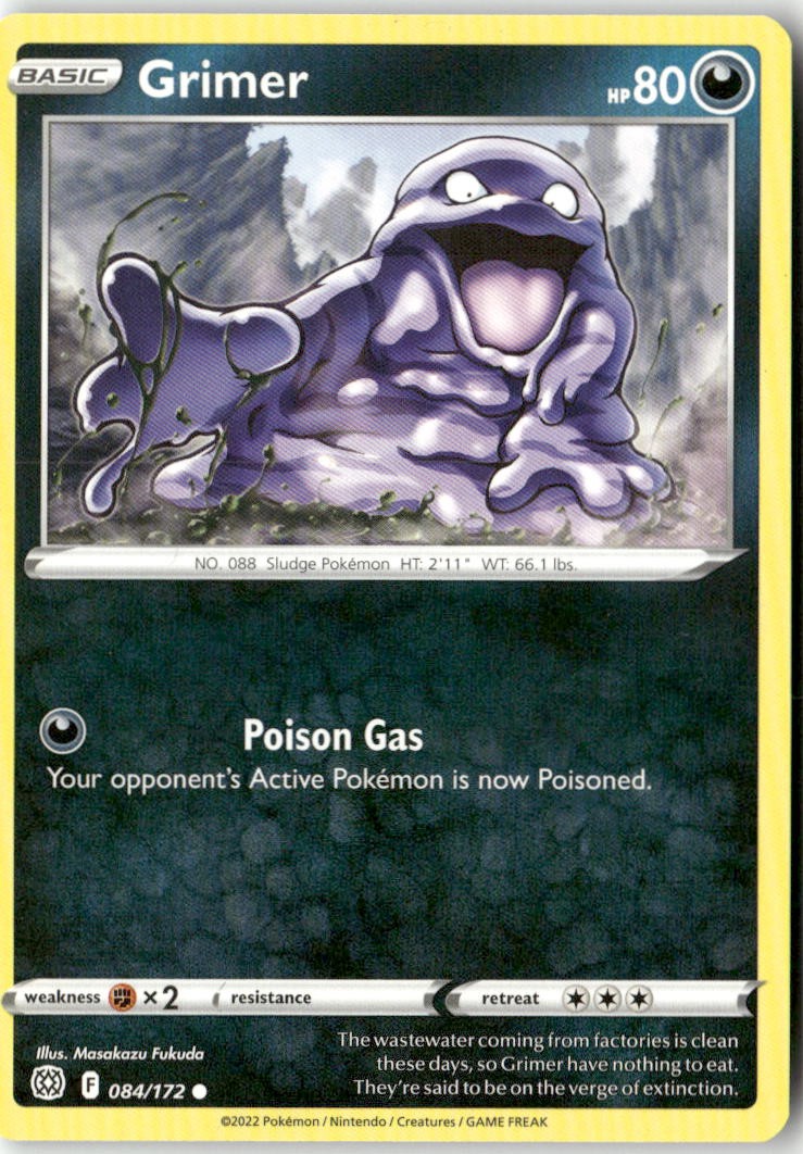 Grimer 084/172 Common Brilliant Stars Pokemon Moderately Played