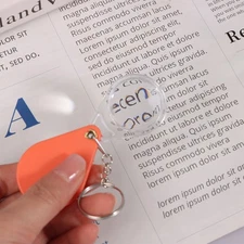 Pocket Orange Magnifying Glass Small Handheld Folding Keychain Magnifier