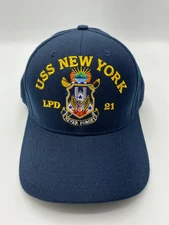The Corps USS New York LPD 21 Blue Baseball Cap Hat One Size
