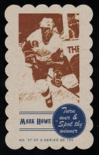 MARK HOWE -SPOT THE WINNER Hockey Card w/ DECKLE Edge- DETROIT RED WINGS