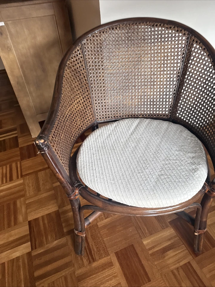 Vintage Antik Rattanstuhl Sessel Wiener geflecht natur Garten Braun - Bild 2 von 4