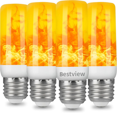 LED Flame Effect Light Bulbs,4 Modes Smart E26/E27 Base Flickering Fire Light Bu