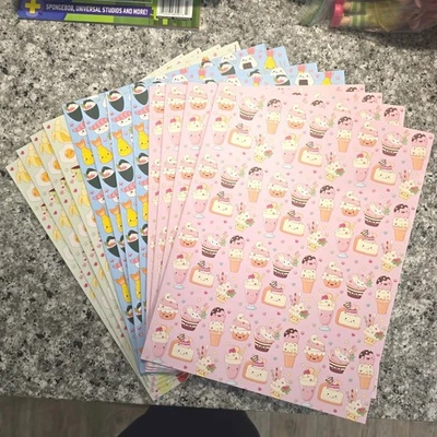 OCS Designs Kawaii Food 2-Pocket Folders Set of 12 Pink Blue Green - Image 1 of 4
