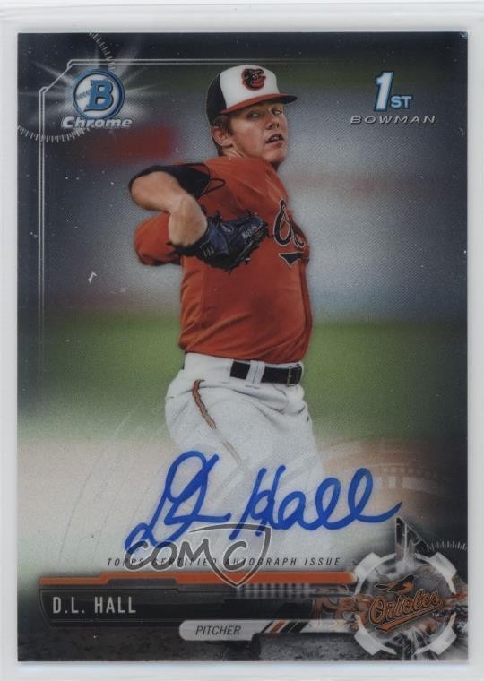 2017 Bowman Draft Chrome Draft Pick Auto DL Hall #CDA-DH Auto nd3