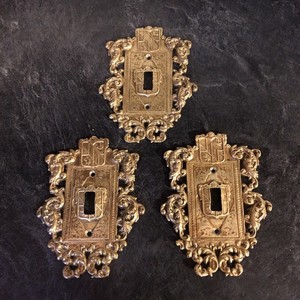 Lot of 3 Virginia Metalcrafters Brass Single Switch Plate Cover VM 24-17