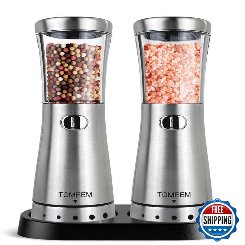 Tomeem Electric Salt And Pepper Grinder Set Storage Base Stainless Steel
Opens in a new window or ta