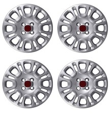 SET 4 KIT COPRICERCHI COPPA RUOTA FIAT PANDA 2012 RAGGIO CERCHIO R14 LOGO ROSSO