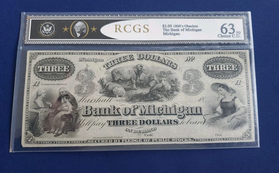 密歇根州纸币 3 美元,1800 秒 — 第 2/4 张图片
