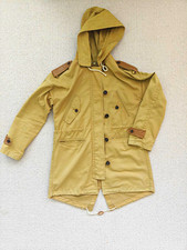 Massimo Dutti Women?s Beige Hooded Mid-Length Twill Parka Coat XS