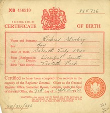 Ringo Starr 1963 Birth certificate signed by Mal Evans Ringo Starr 1963 Birth certificate signed by Mal Evans