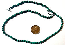 GENUINE MALACHITE SMOOTH BEADS CENTER DRILLED 4 MM STRAND 16 " BELOW WHOLESALE