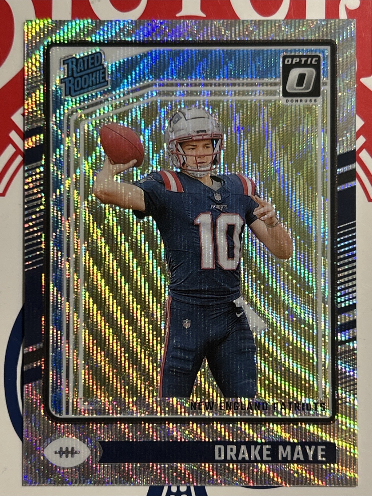 2024 Panini Donruss Optic - Rated Rookie Drake Maye #229 Wave Prizm /300 (RC)