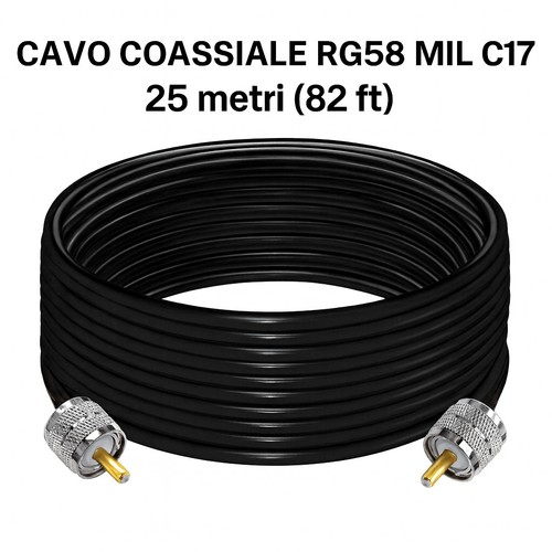 MATASSA CAVO COASSIALE RG58U CON PL259 CONNETTORI CABLATO MADE IN ITALY - Zdjęcie 6 z 8