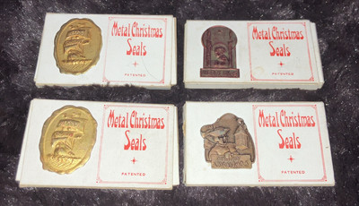 1920s Metal Christmas Seals ~ 27 Total; 3 Designs