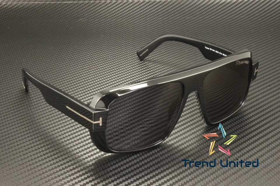 Tom Ford FT1101 01A Plastic Shiny Black Smoke 58 mm Men's Sunglasses - Image 3 of 4