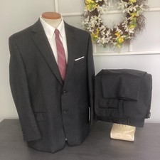 MICHAEL KORS MENS 2 BTN 100 WOOL 2 pc SUIT 42R 34X28 CHAR GRAY