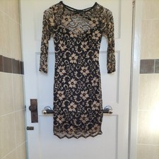 Atmosphere Primark Women's Black& Gold Lace Dress Size 6 NEW