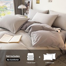 Duvet Cover Set - Washed Cotton, 3 Piece Pre-Washed Super Soft