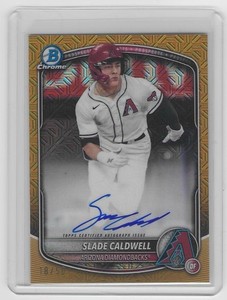 Slade Caldwell 2025 Bowman Chrome Prospect 1st Autograph Gold Mojo /50 #BMA-SC
