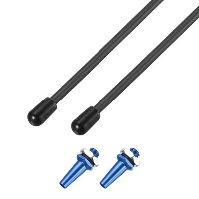 320mm Plastic Antenna Protection Tube with Support Plugs Blue Black 2pcs